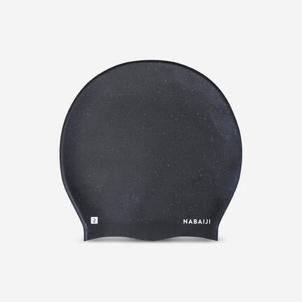 Bonnet de bain silicone pour cheveux volumineux, turquoise