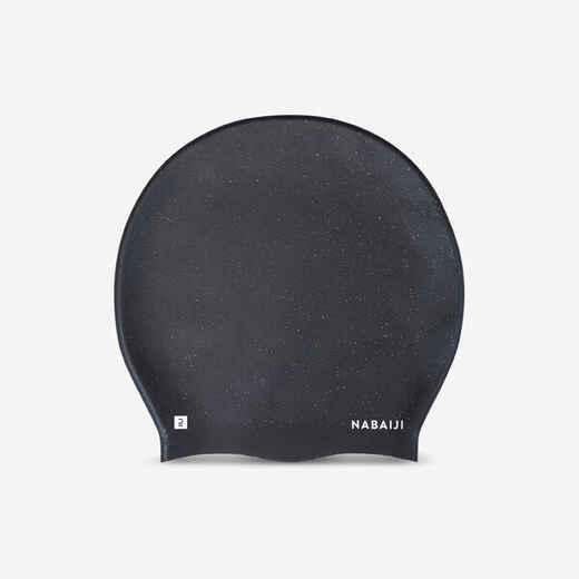 
      Silicone swimming cap - One size - Thick hair - Black
  