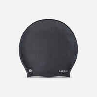 Silicone swimming cap - One size - Thick hair - Black