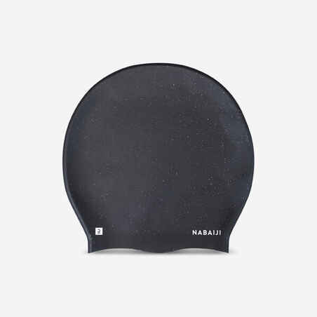 Silicone swimming cap - One size - Thick hair - Black