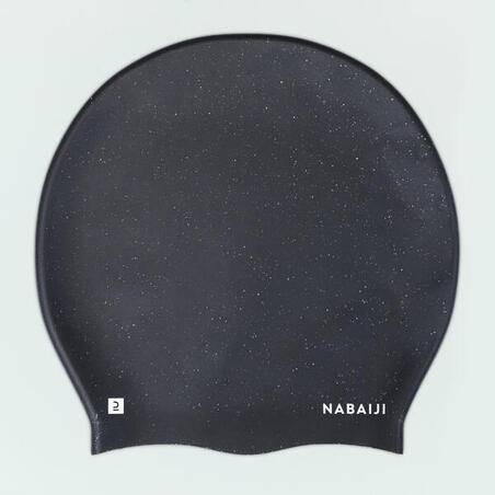 Crna silikonska kapa za plivanje za bujnu kosu (jedna veličina)