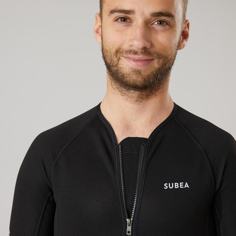 Neoprene SCD Scuba Diving Shorty Undersuit 1mm black/grey SUBEA Decathlon