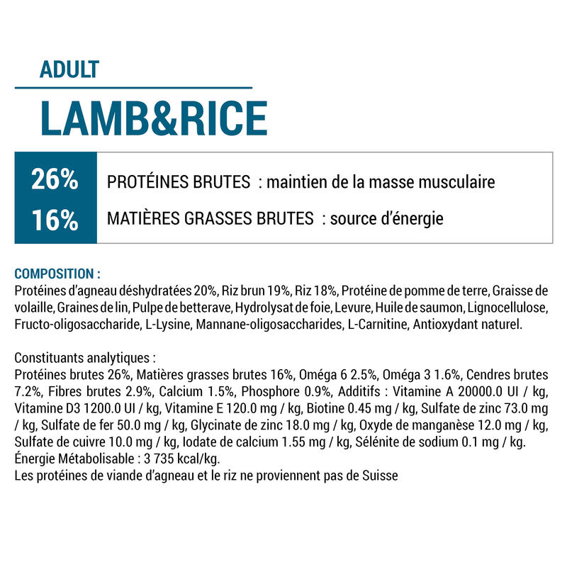 Hunde-Trockenfutter in Krokettenform - Adult Lamm/Reis 12 kg 