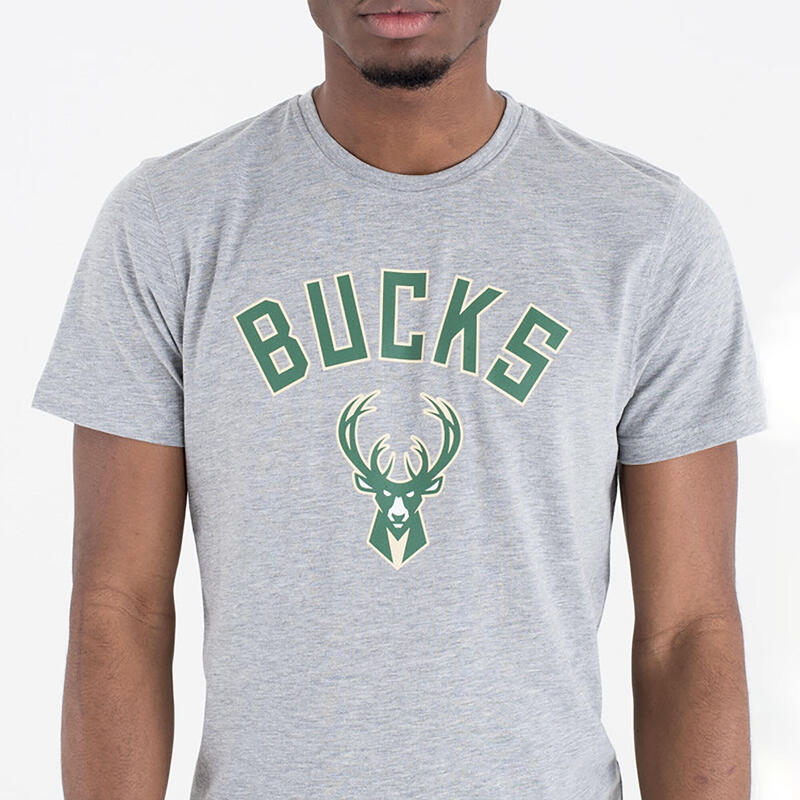 T-Shirt Manches Courtes de Basketball Milwaukee Bucks Adulte - TS BUCKS GREY