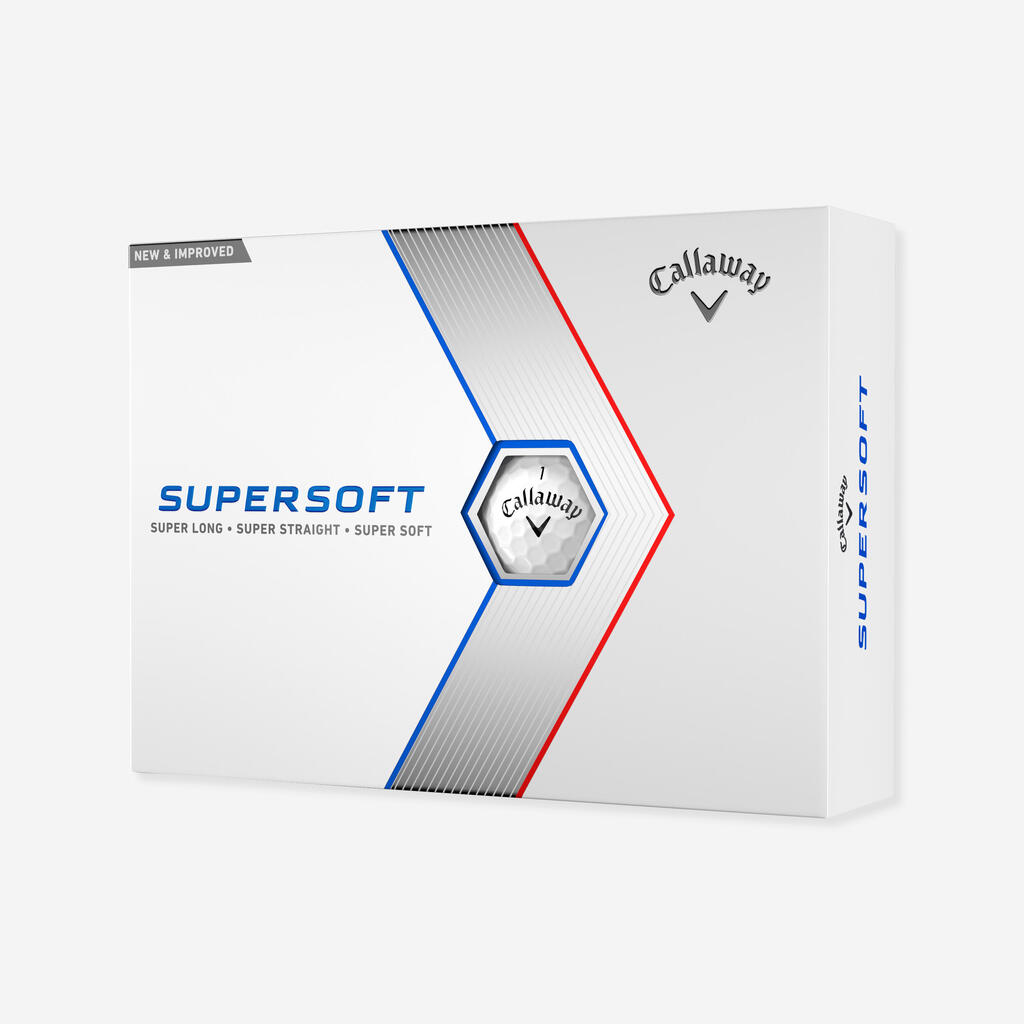 ТОПКИ ЗА ГОЛФ SUPERSOFT, 12 БР., БЕЛИ