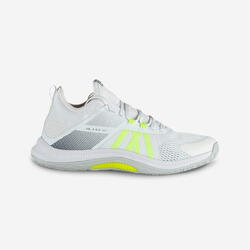 Chaussures de volley-ball FIT pour pratique régulière, blanches et jaunes