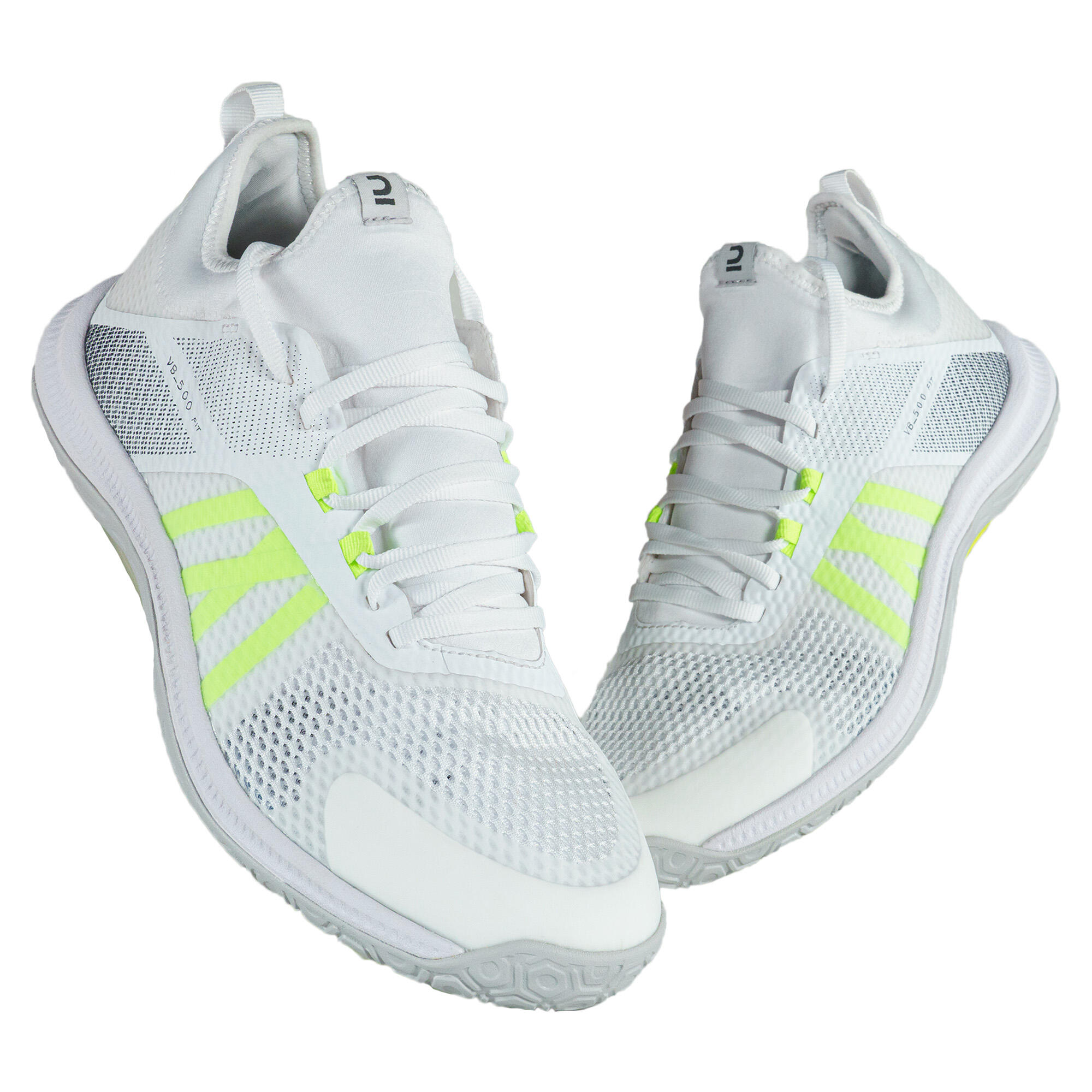 Men's Volleyball Shoes for Regular Use Fit 500 - White/Yellow 5/6