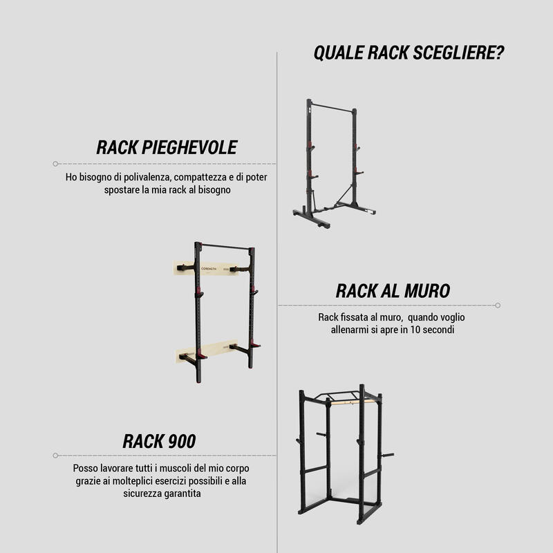Rack bodybuilding 900 trazioni-squat-panca piana