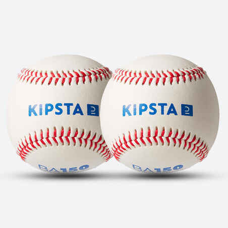 Pelota de béisbol X 2 pelotas Kipsta BA150 blanco