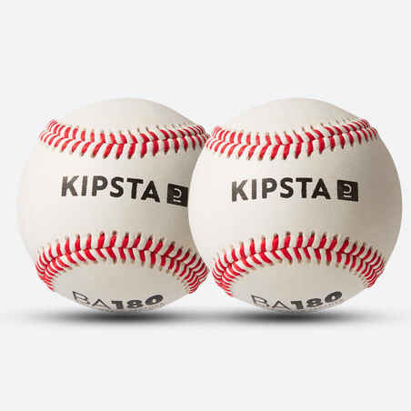 Pelota de béisbol X2 pelotas Kipsta BA180 blanco