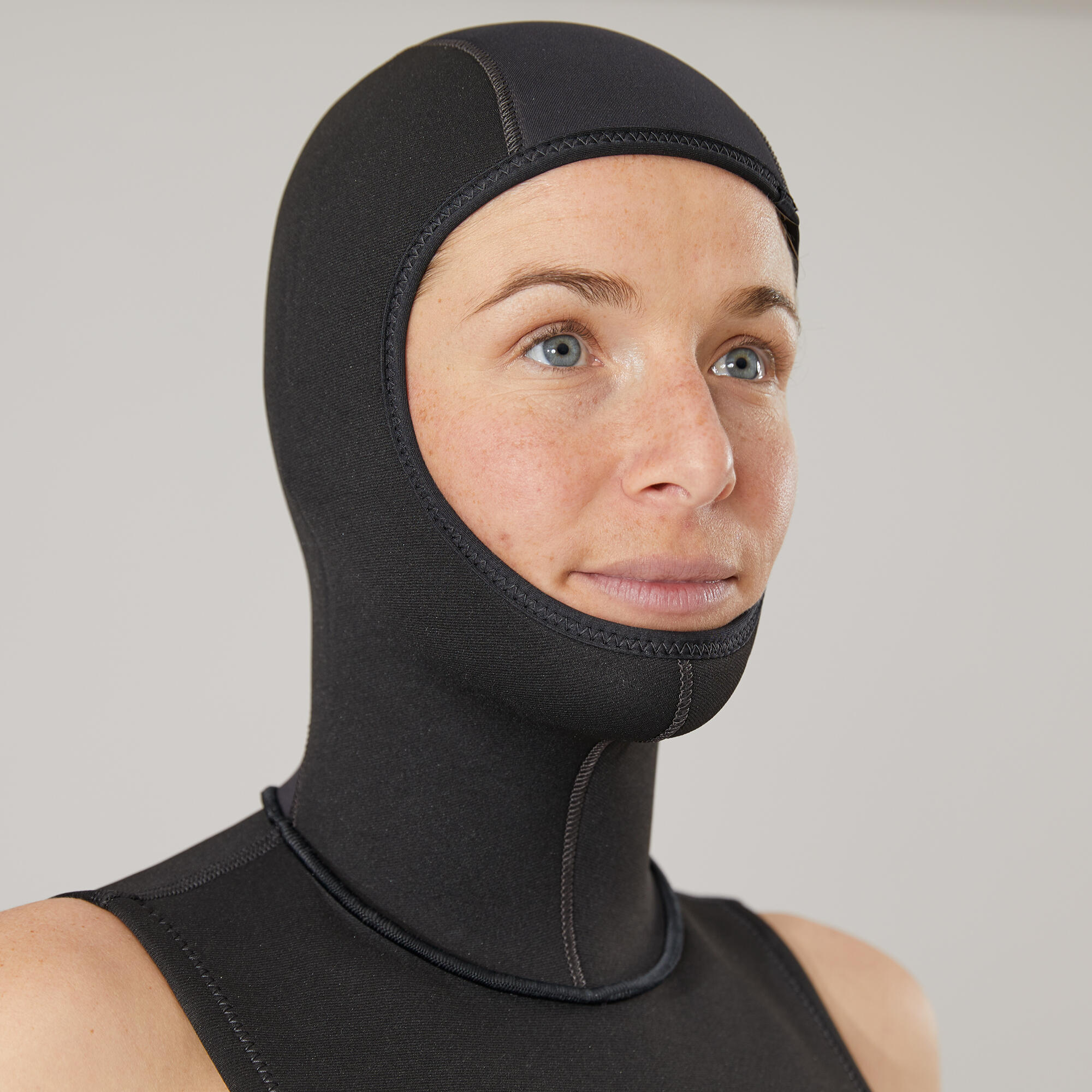 Top plongée avec cagoule néoprène 3/2mm - Noir/Gris 4/5
