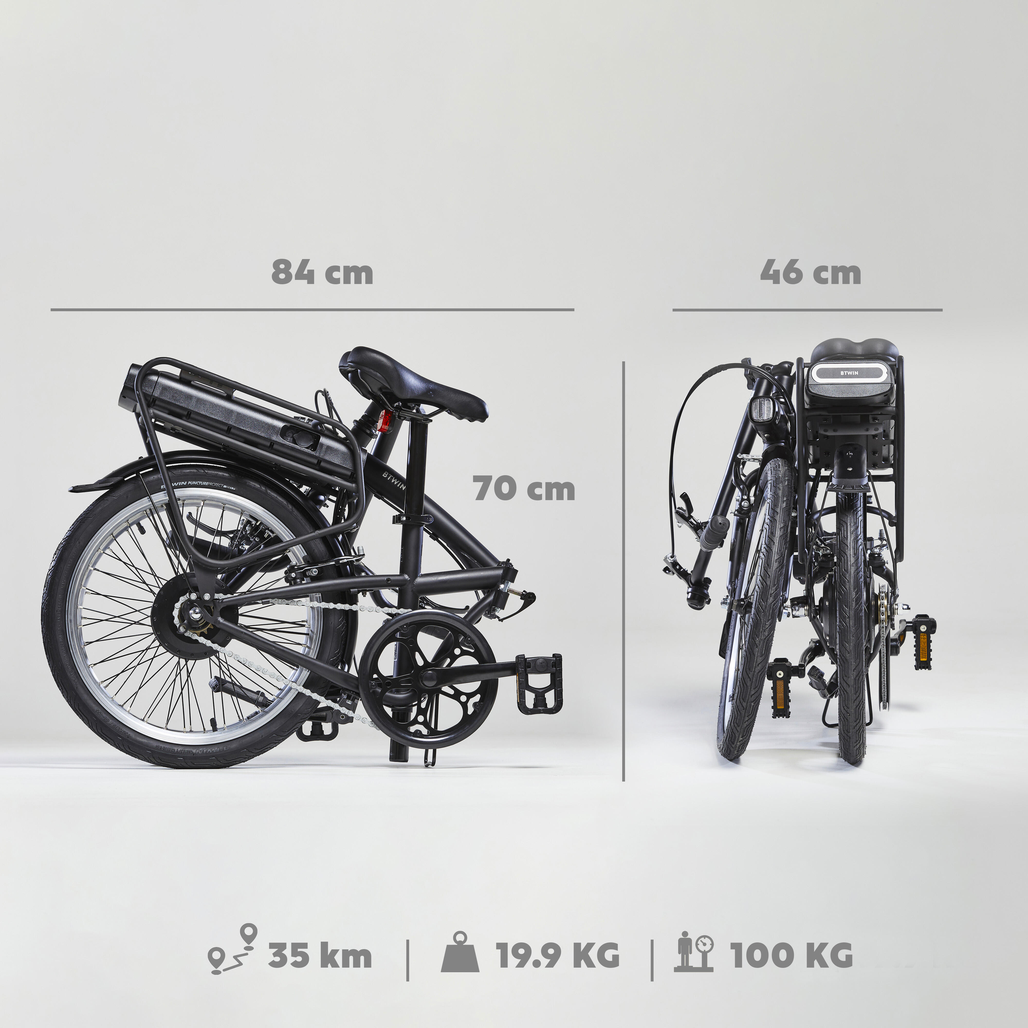 Btwin folding cheap electric bike