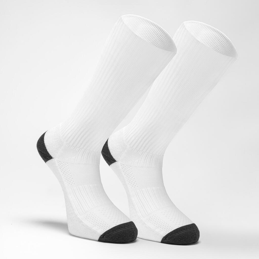 Pánske vysoké ponožky na hádzanú H500 biele