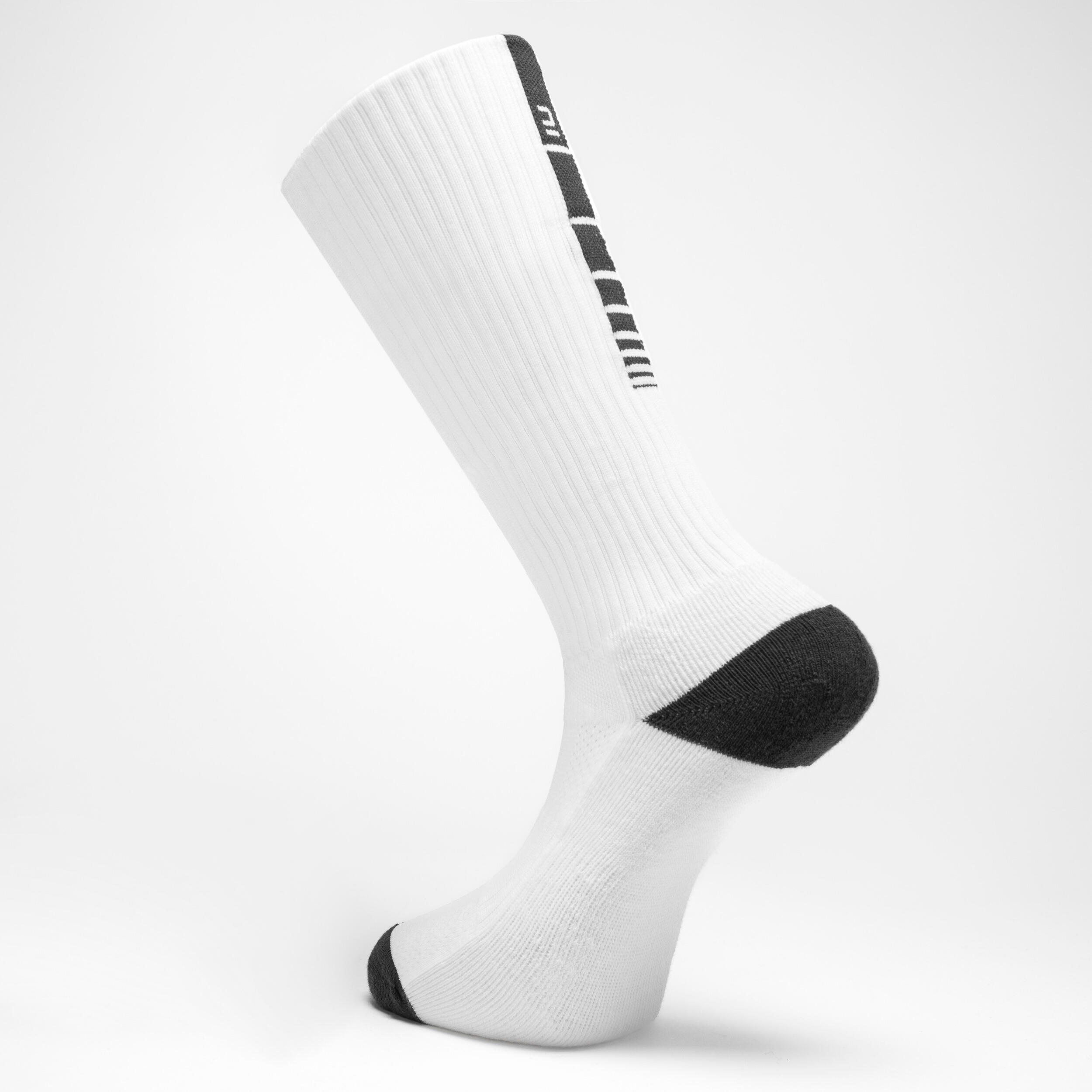 Mitjons llargs d'handbol adult - 1 parell H500 Blanc 3/3