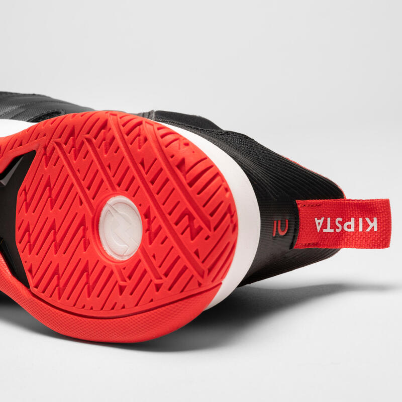 Zapatillas de balonmano H500 FASTER Negro Rojo