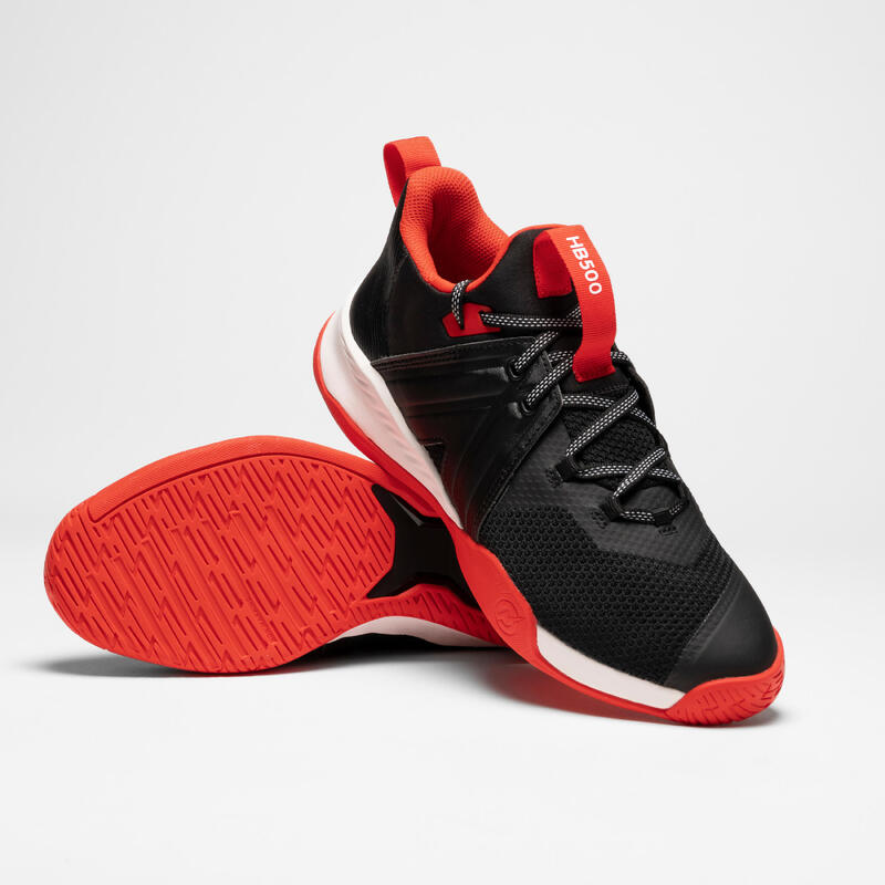 Zapatillas de balonmano H500 FASTER Negro Rojo