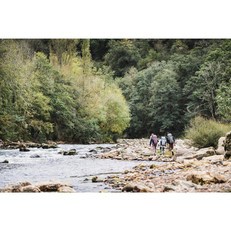 Rucsac Trekking călătorie TRAVEL900 50L + 6L Negru Bărbați