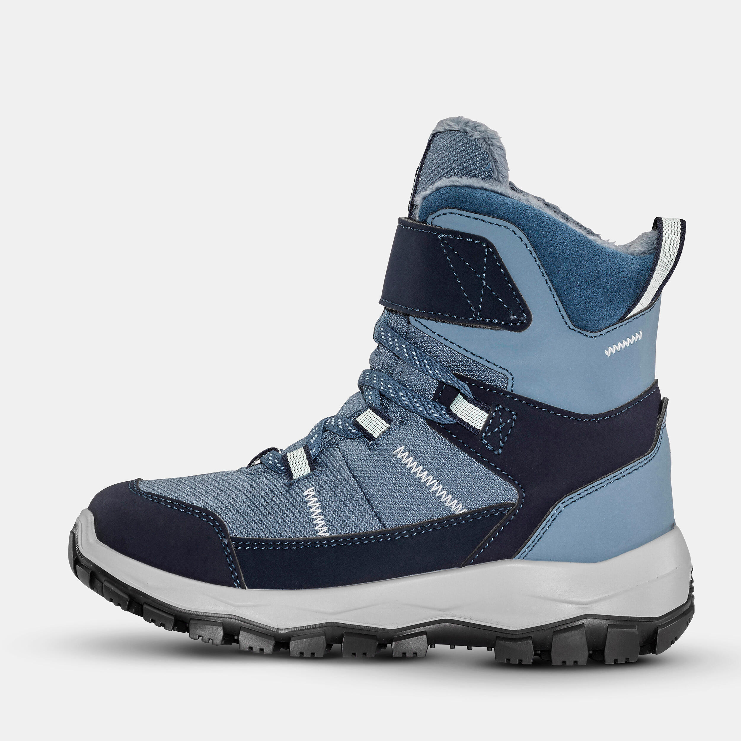 Children's warm waterproof hiking boots - SH500 MTN Velcro - Size 7J - 2 3/6