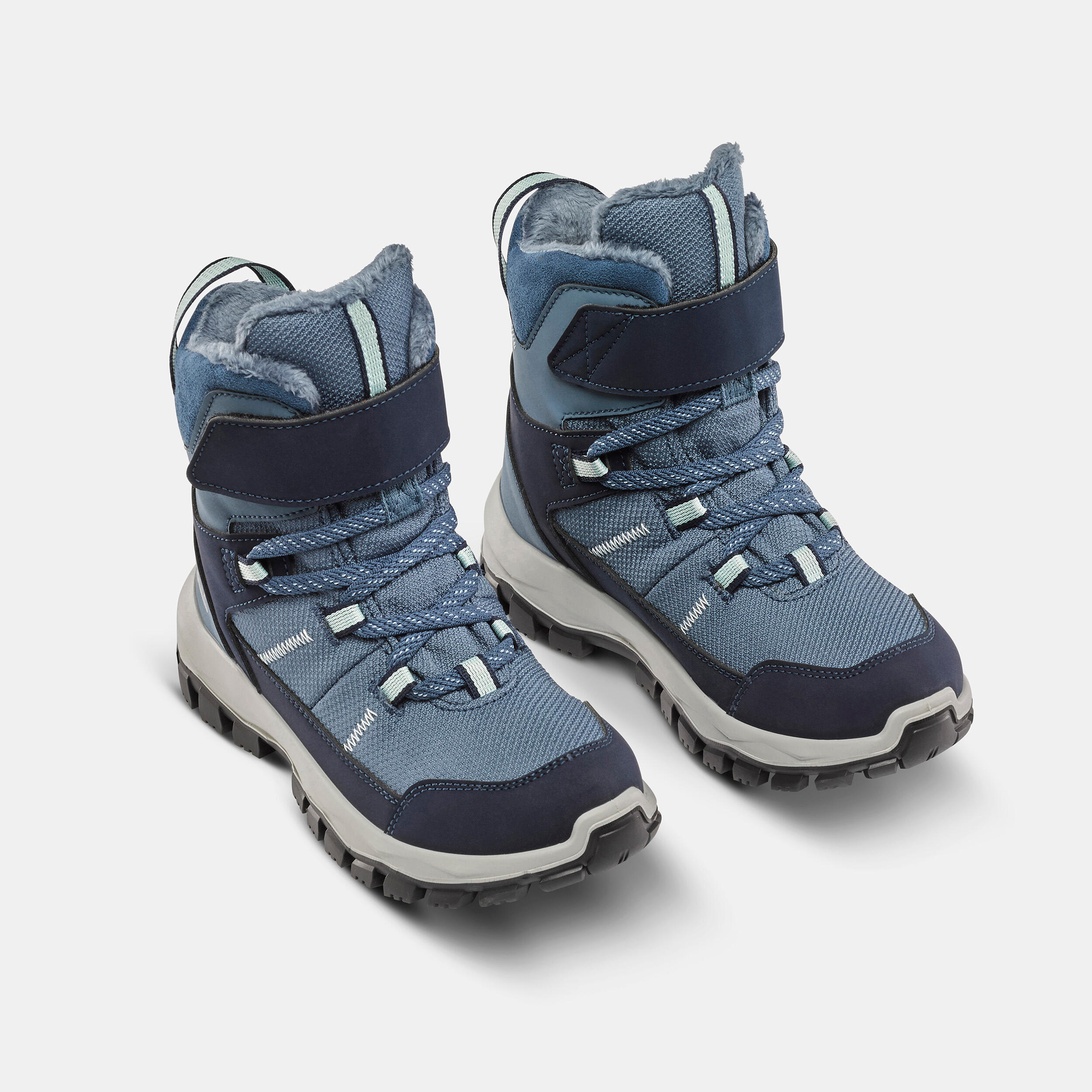 Scarpe calde bambino SH500 MOUNTAIN strap azzurre | 24 -34 5/6