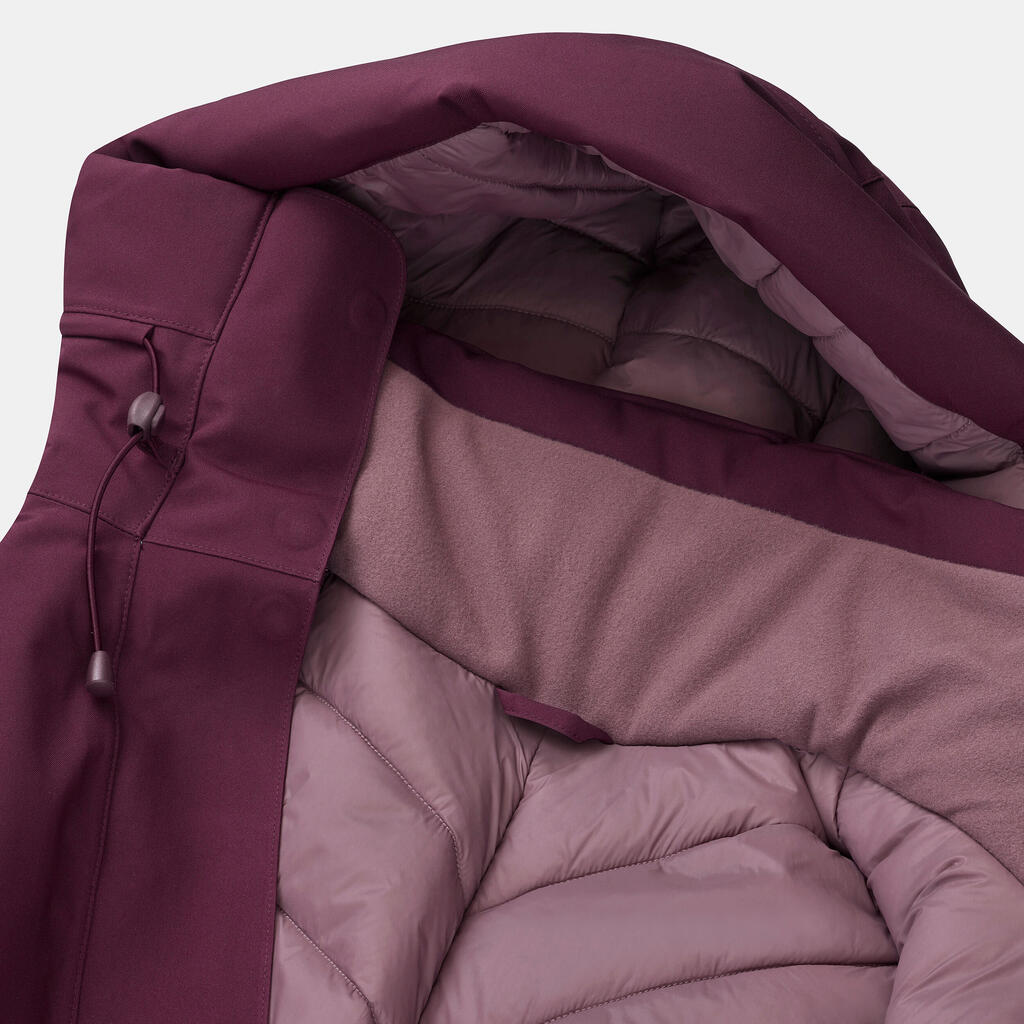Črna ženska vodoodporna pohodniška jakna NH500 (-10 °C)