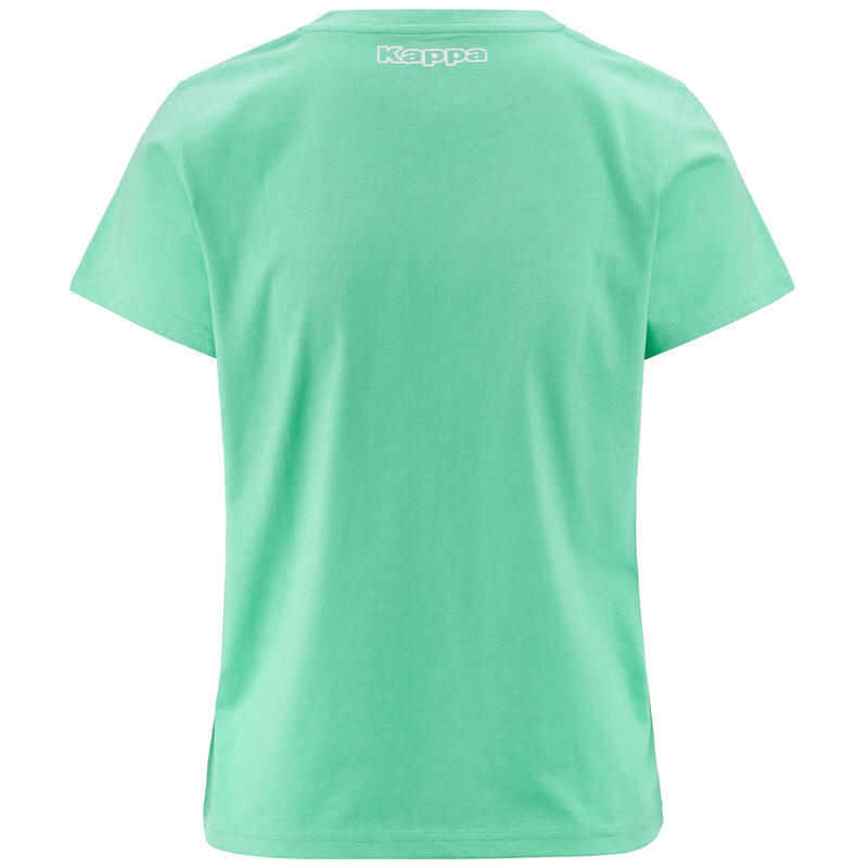 T-shirt donna Kappa cotone verde chiaro