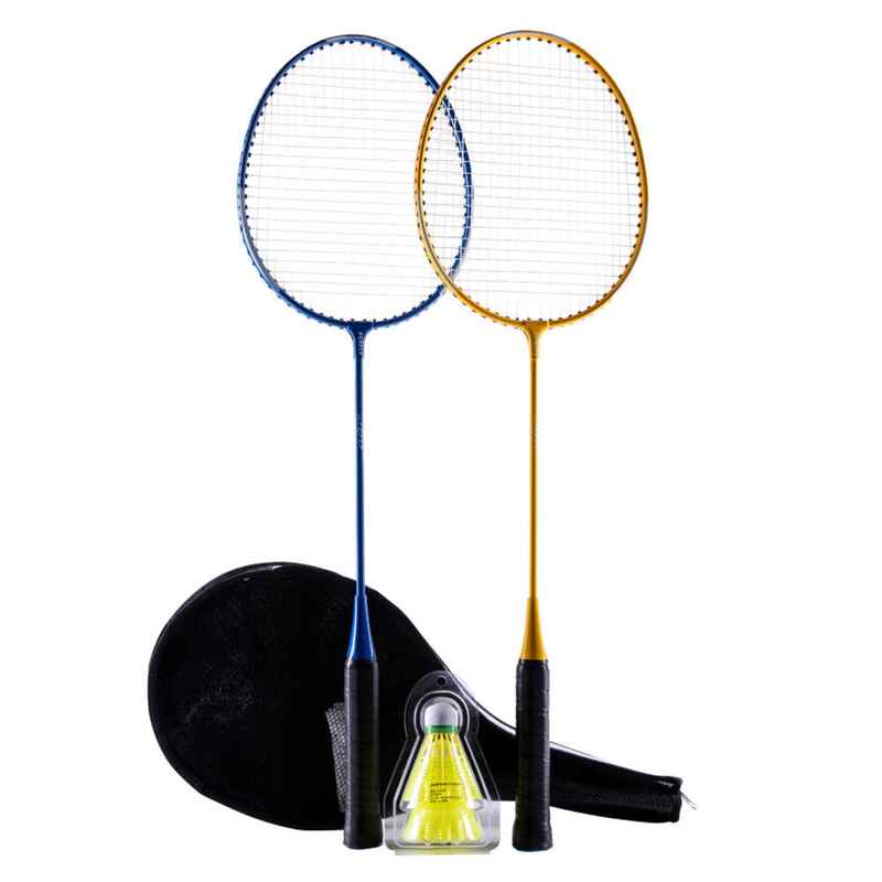 Set de 2 Raquetas de Badminton Perfly Starter BR100 Adulto Amarillo/ Azul