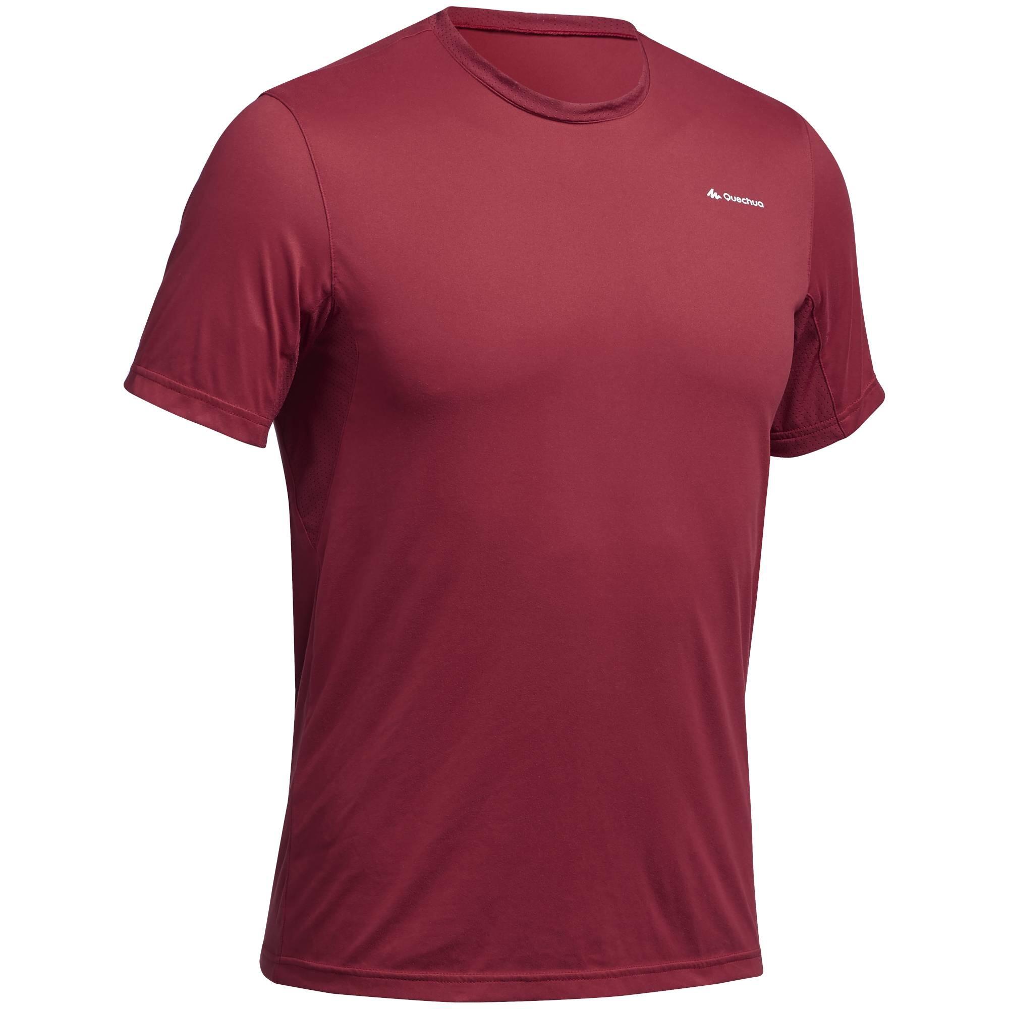 T shirt montagna uomo MH100 rossa QUECHUA Decathlon