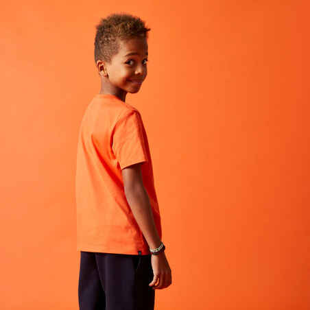 Kids' Unisex Cotton T-Shirt 500 - Orange