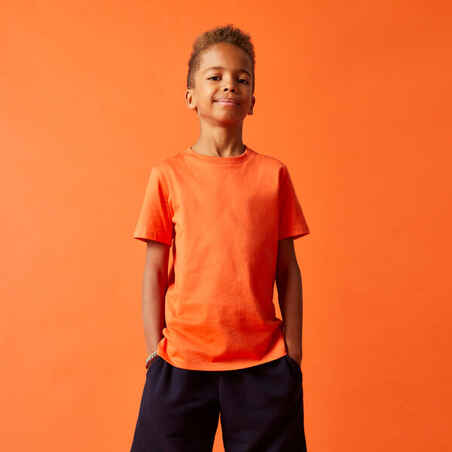 Kids' Unisex Cotton T-Shirt 500 - Orange
