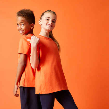 Laste puuvillane unisex-T-särk 500, oranž