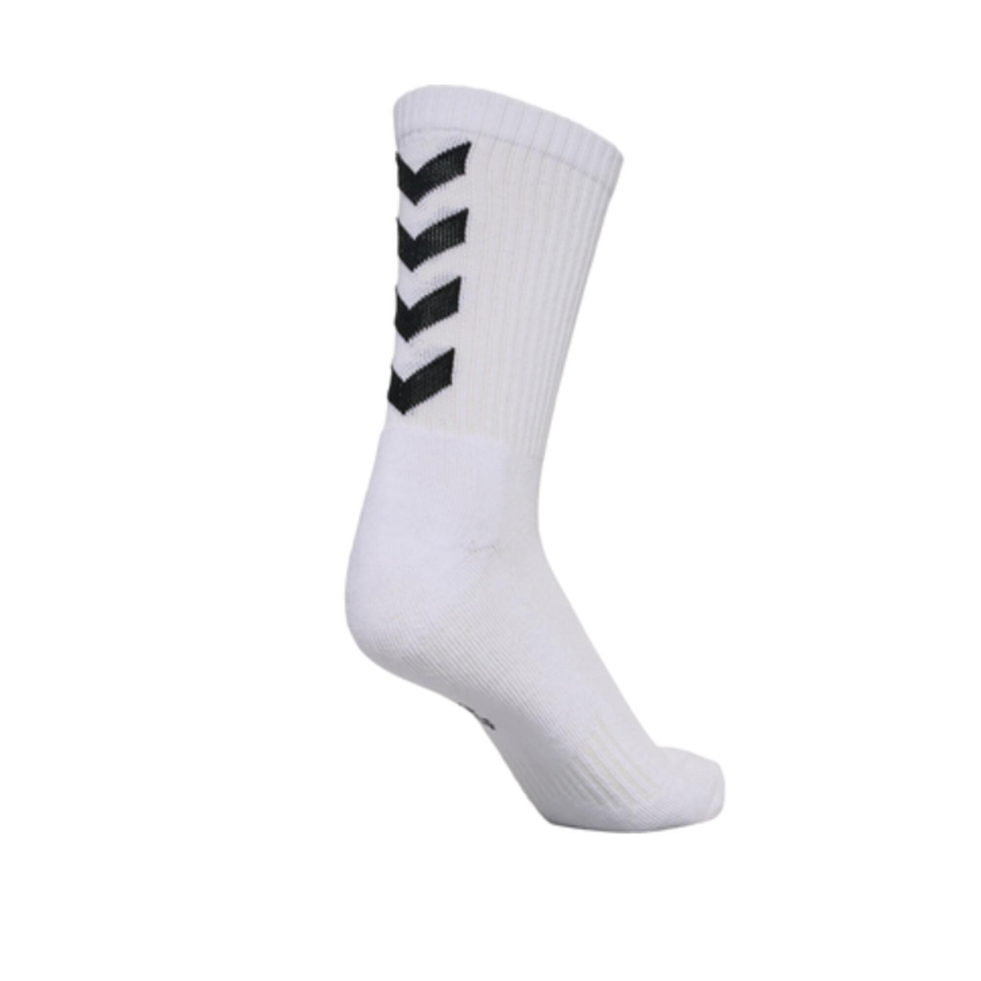 Damen/Herren Handball Socken - HUMMEL Fundamental 3er Pack Sportsocken weiß 4/5