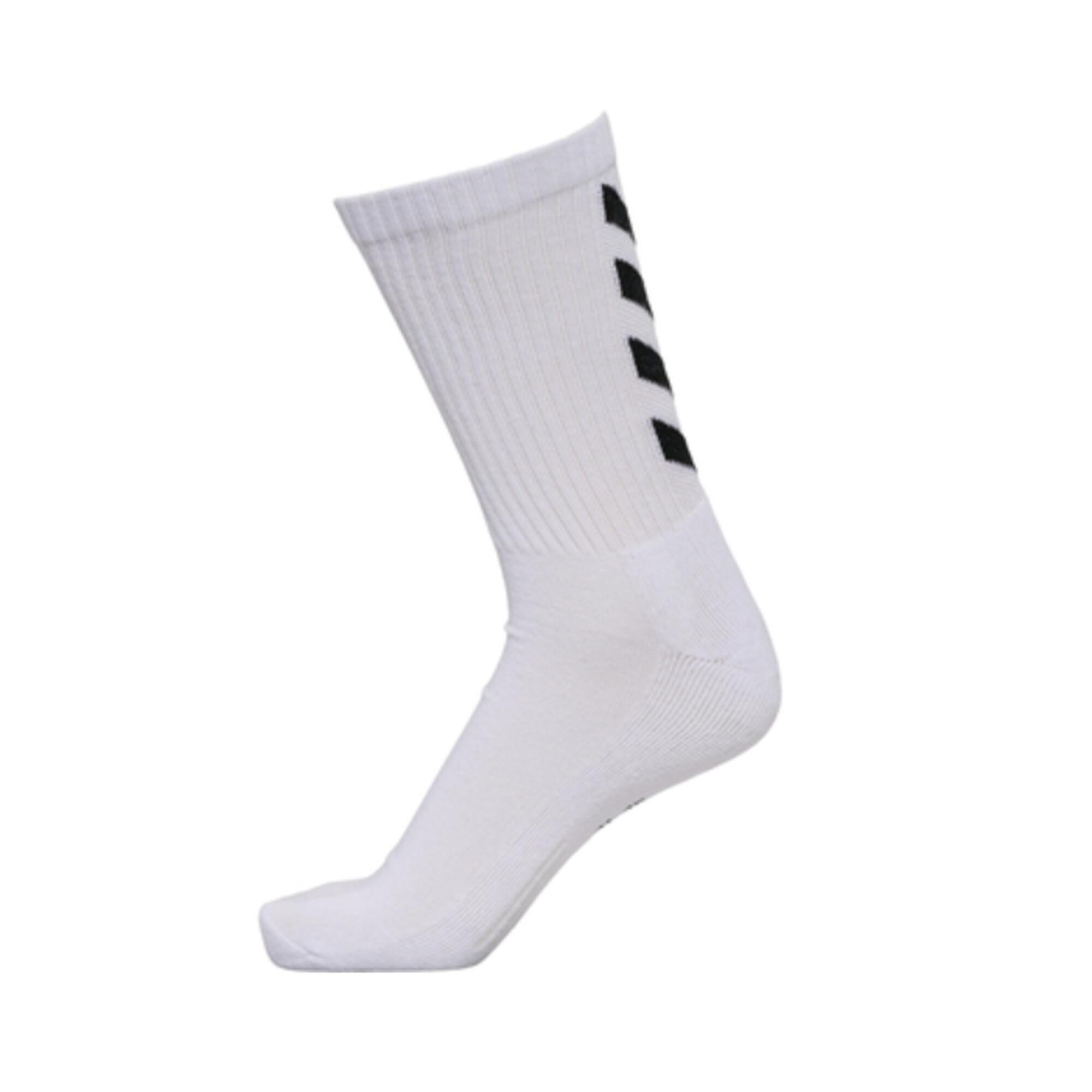 Damen/Herren Handball Socken - HUMMEL Fundamental 3er Pack Sportsocken weiß 2/5