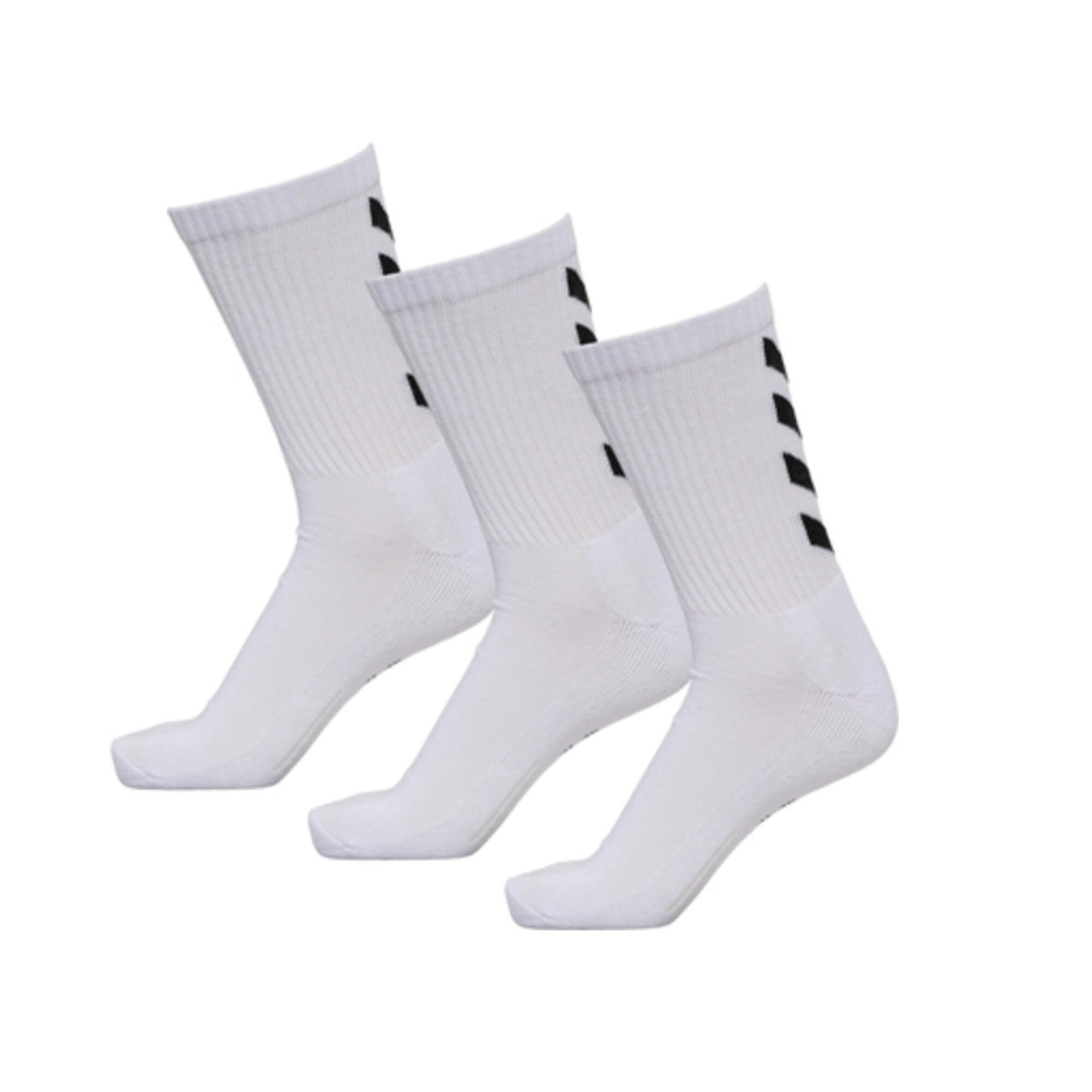 HUMMEL Damen/Herren Handball Socken - HUMMEL Fundamental 3er Pack Sportsocken weiß