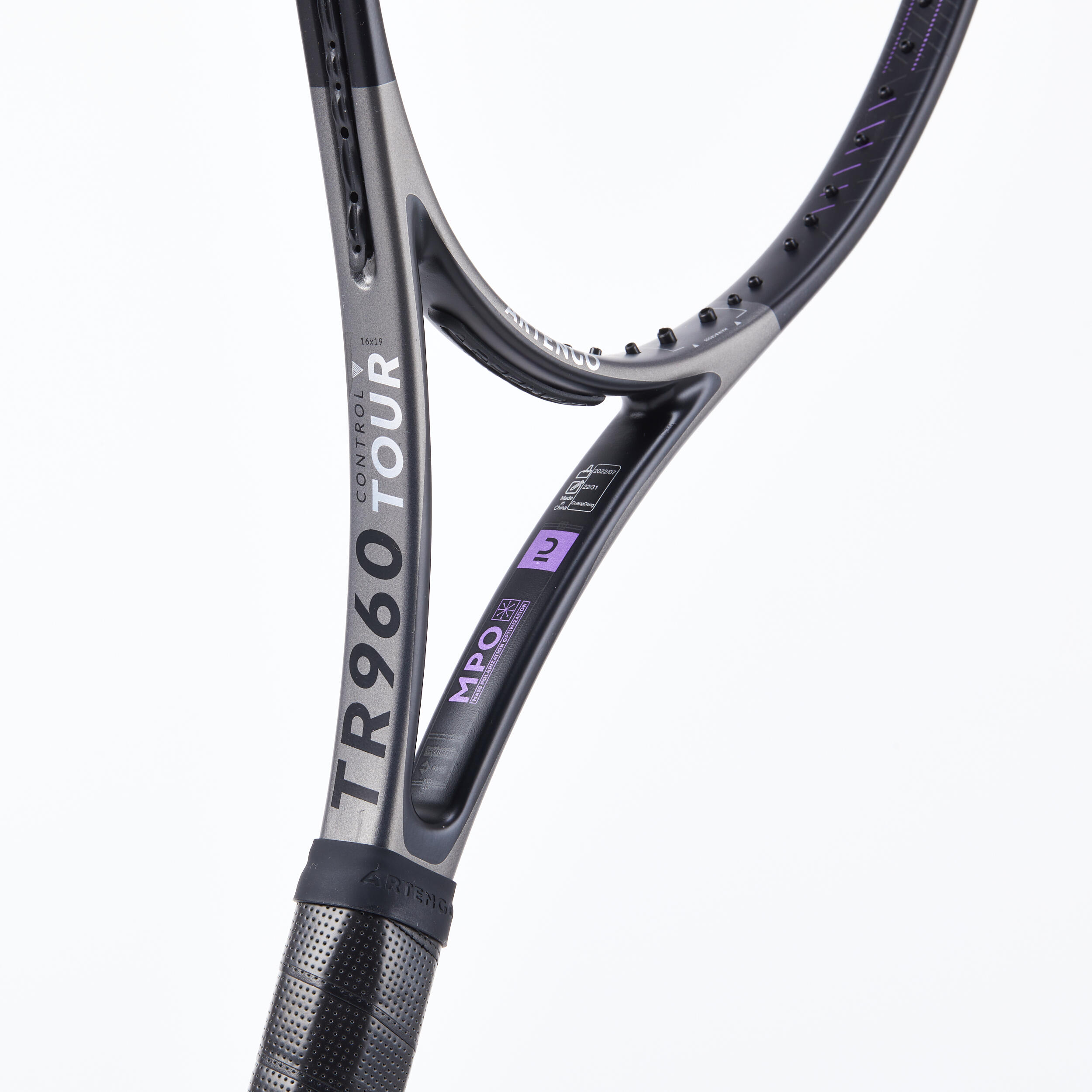 Adult Unstrung Tennis Racket TR960 Control Tour 16x19 - Black