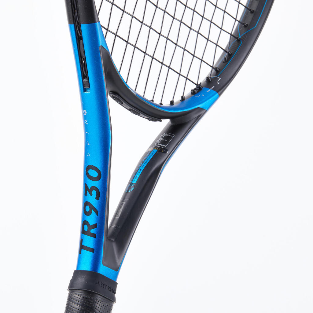 Pieaugušo tenisa rakete “TR930 Spin”, 285 g, melna, zila