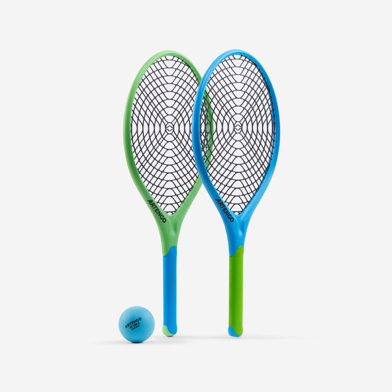 Ensemble de raquettes de tennis avec balle et volant de badminton