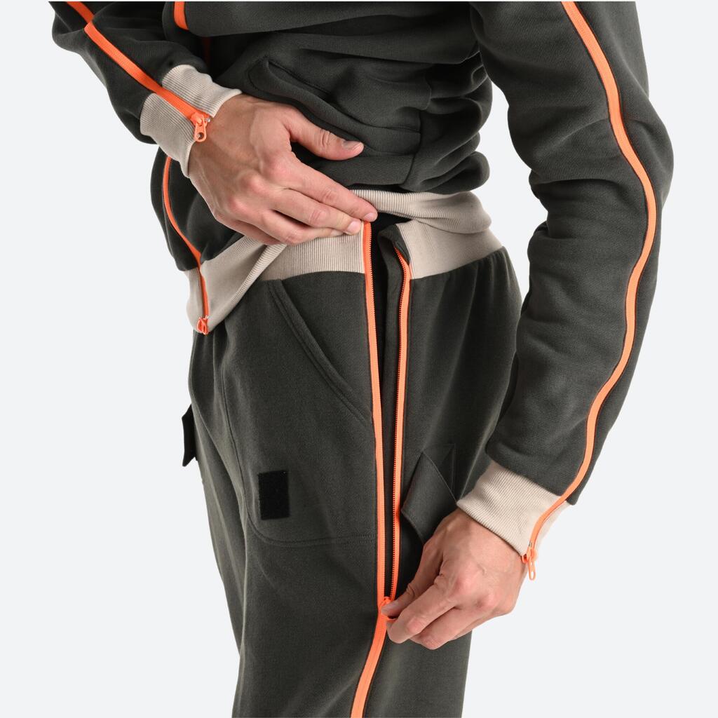 
Vīriešu viegli uzvelkamas dabiskas kokvilnas džoginga bikses ar rāvējslēdzēju, melnas