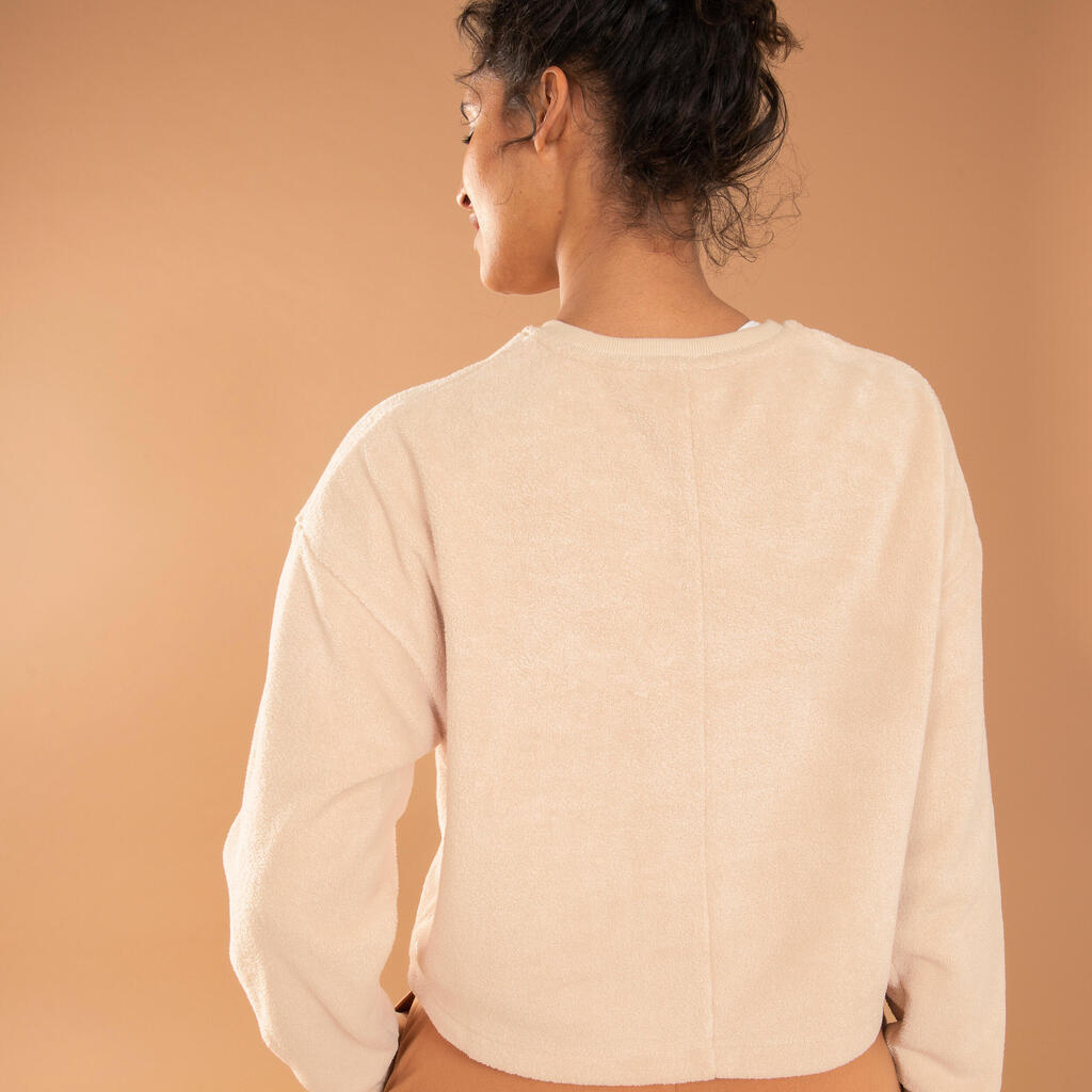 Fleece Yoga & Meditation Sweatshirt Cocoon - Beige