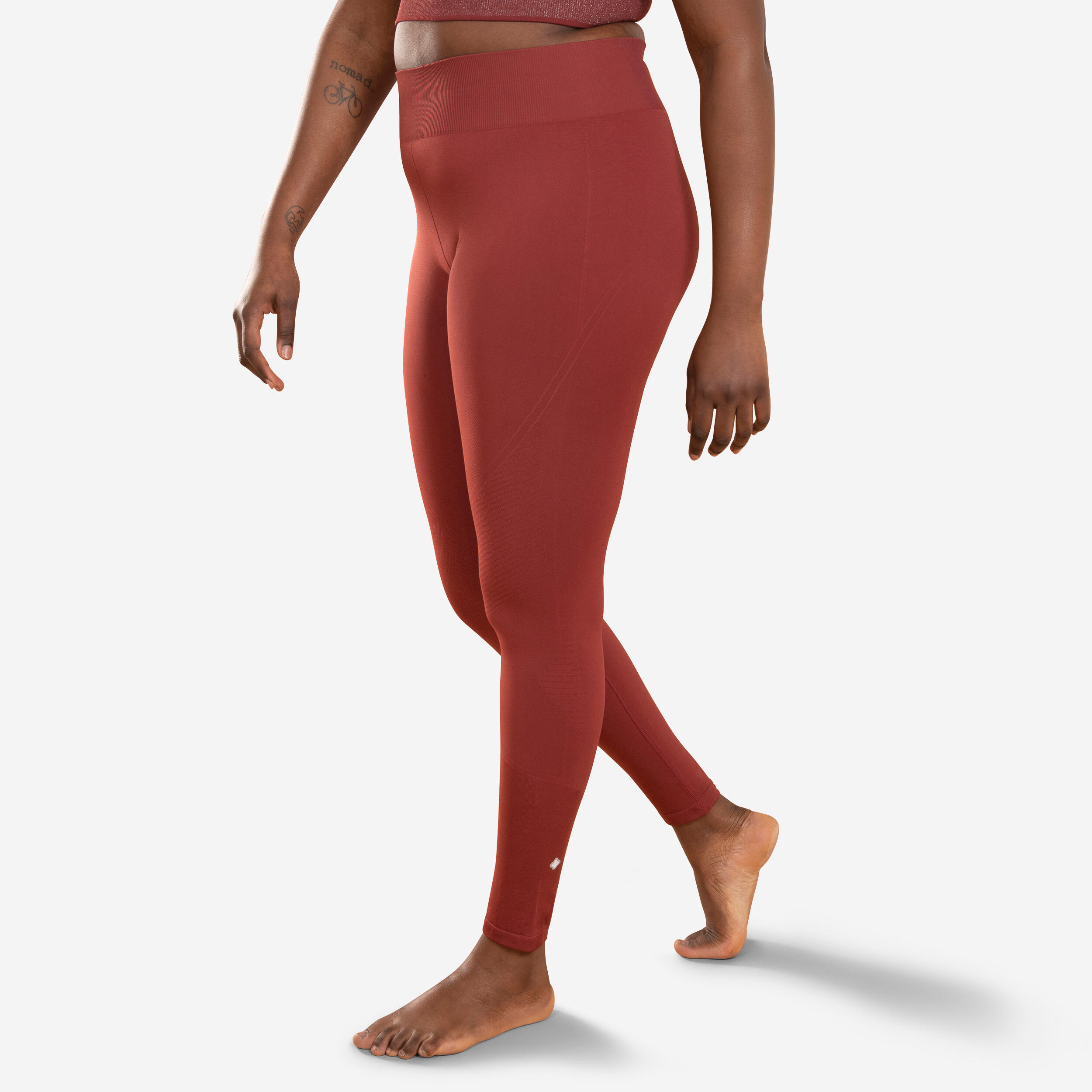 WOMEN'S LONG SEAMLESS YOGA LEGGINGS BURGUNDY