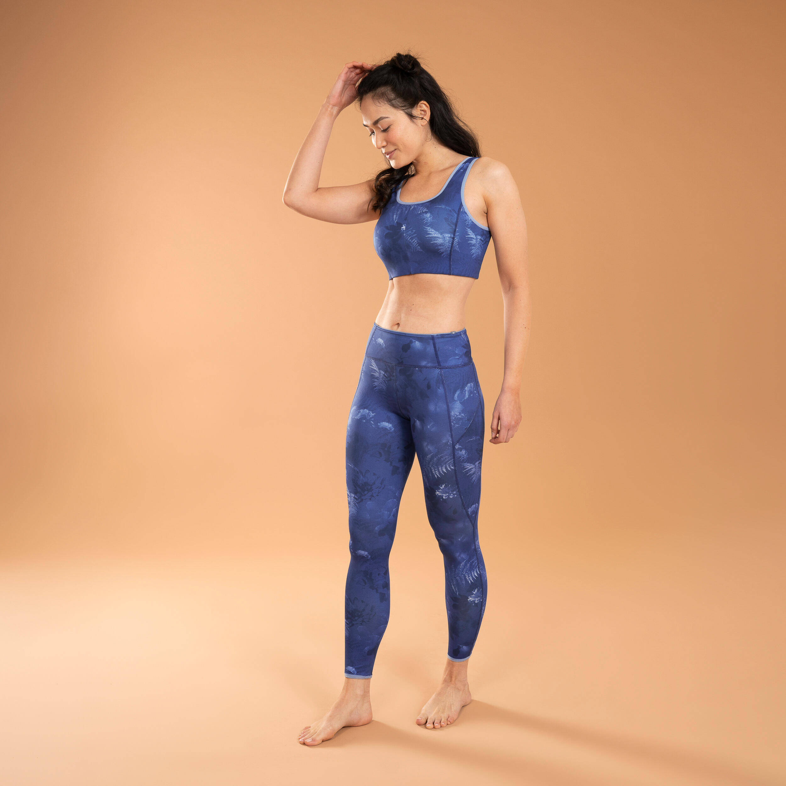 Women Yoga Leggings Reversible  - Print Blue -  5