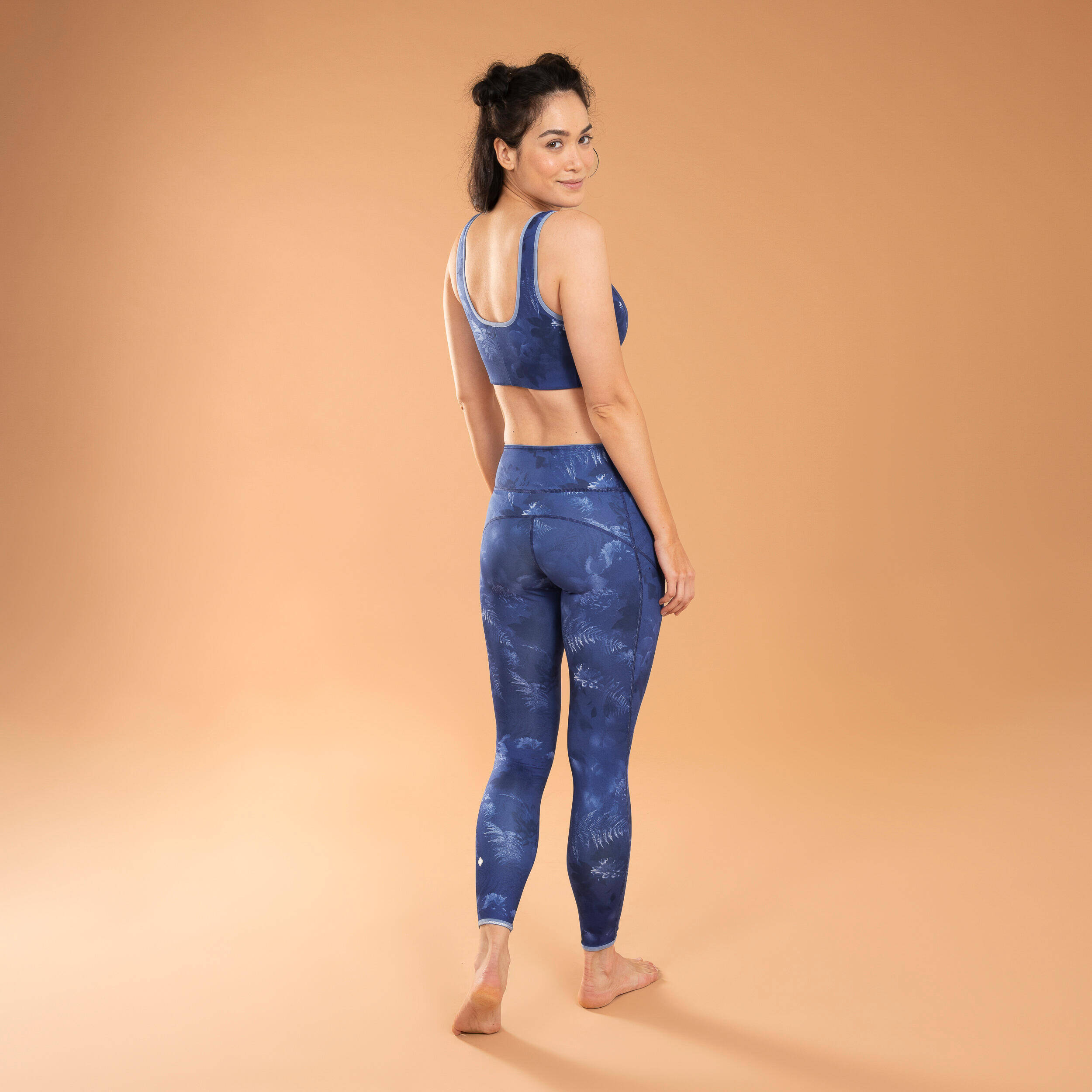 Women Yoga Leggings Reversible  - Print Blue -  4