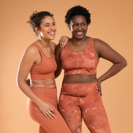 Braon-narandžasti sportski grudnjak s dva lica za dinamičnu jogu
