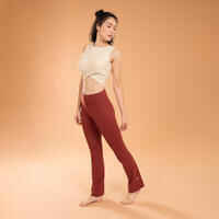 Premium Flared Dynamic Yoga Bottoms - Terracotta