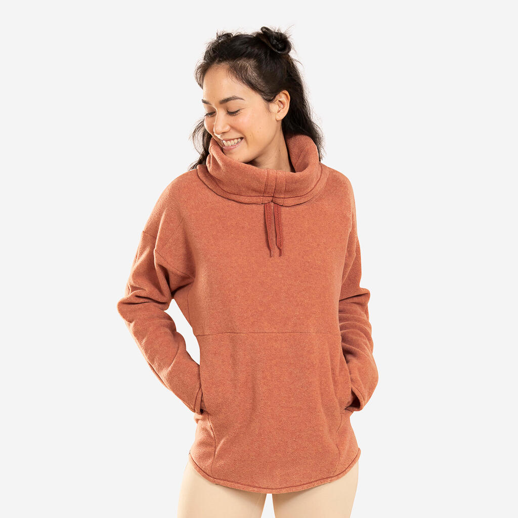 Moteriškas relaksacinės jogos fliso džemperis, rudas
