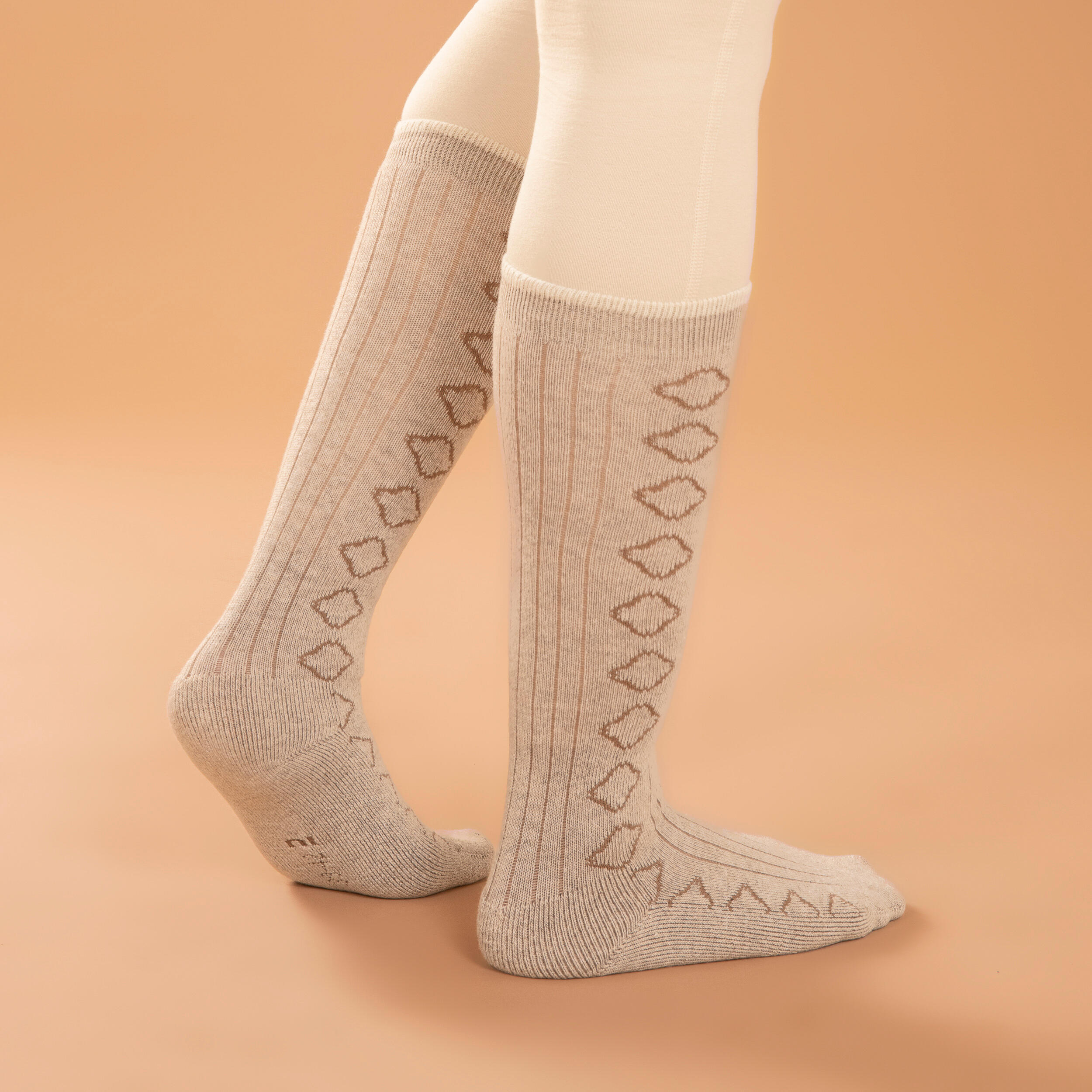 Merino Wool Meditation Socks - Beige 2/4