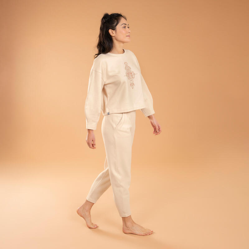 Yoga Sweatshirt warm bauchige Form ‒ beige 