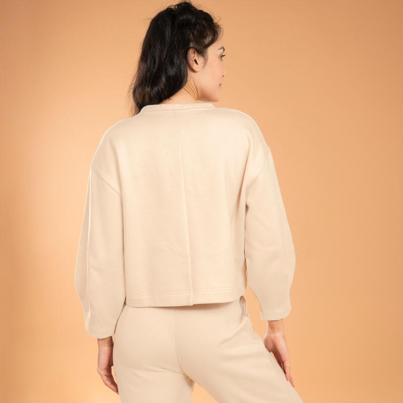 Yoga Sweatshirt warm bauchige Form ‒ beige 