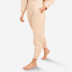 PANTALON YOGA DOUX CHAUD CAROTTE BEIGE