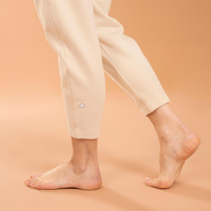 PANTALON YOGA DOUX CHAUD CAROTTE BEIGE