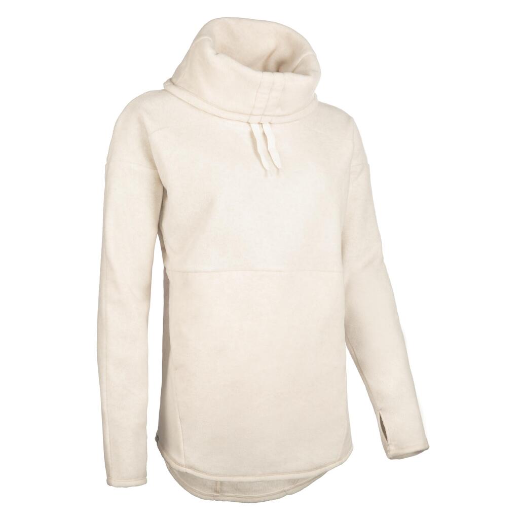 Sweatshirt Yoga Damen Entspannung Fleece - braun